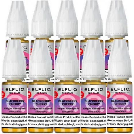 Elfliq Elfbar Elfliq - Blackberry Cherry - Nikotinsalz Liquid - 20 mg/ml – 10er Pack (100 ml) Elfliq Elfbar Elfliq - Blackberry Cherry - Nikotinsalz Liquid - 20 mg/ml – 10er Pack (100 ml)