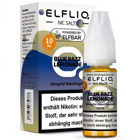 Elfliq Elfbar Elfliq - Blue Razz Lemonade - Nikotinsalz Liquid - Nikotin 10 mg/ml - 10er Pack (100 ml)
