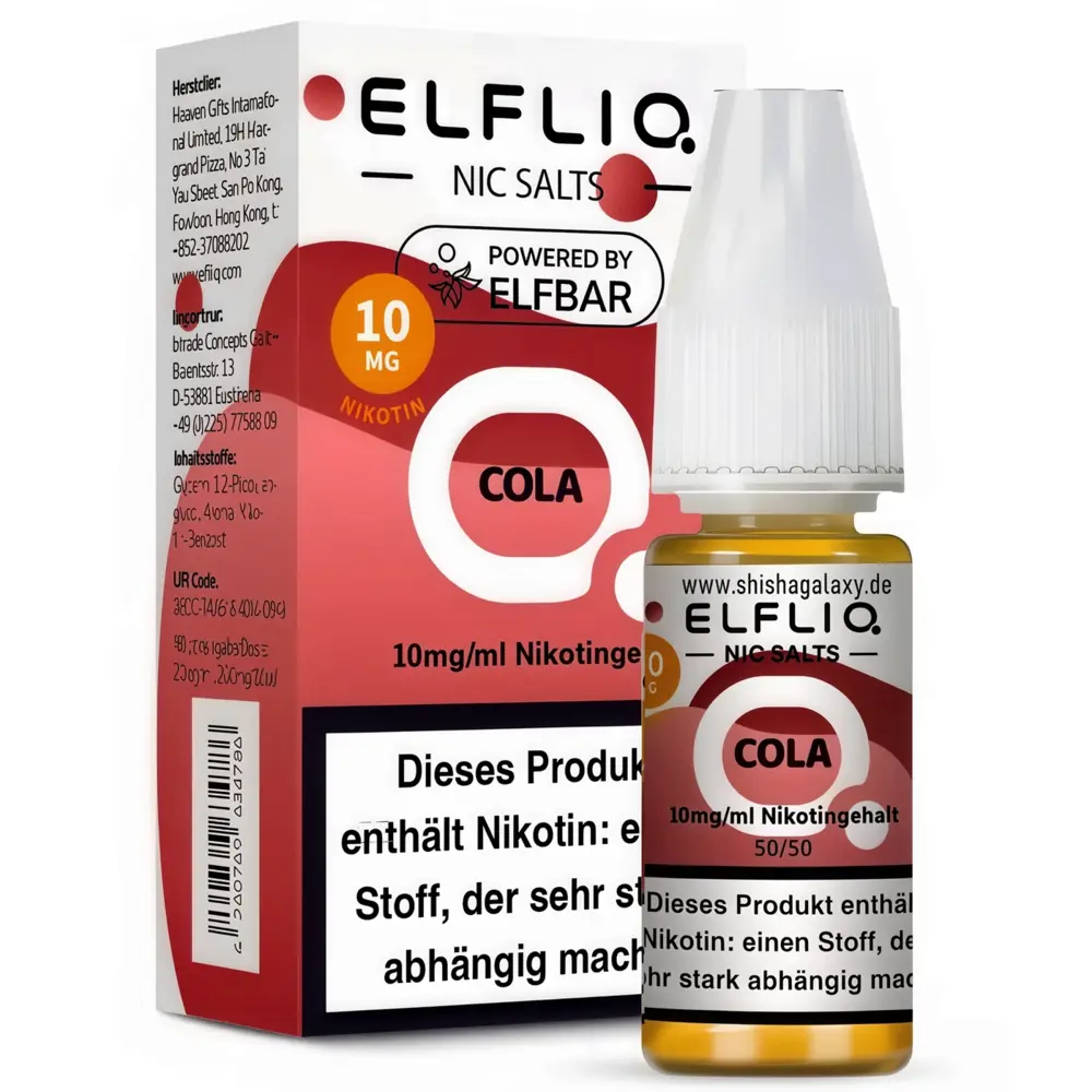 Elfliq Elfbar Elfliq - Cola - Nikotinsalz Liquid - Nikotin 10 mg/ml - 10er Pack (100 ml)
