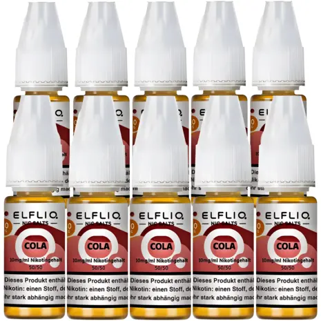 Elfliq Elfbar Elfliq - Cola - Nikotinsalz Liquid - Nikotin 10 mg/ml - 10er Pack (100 ml)