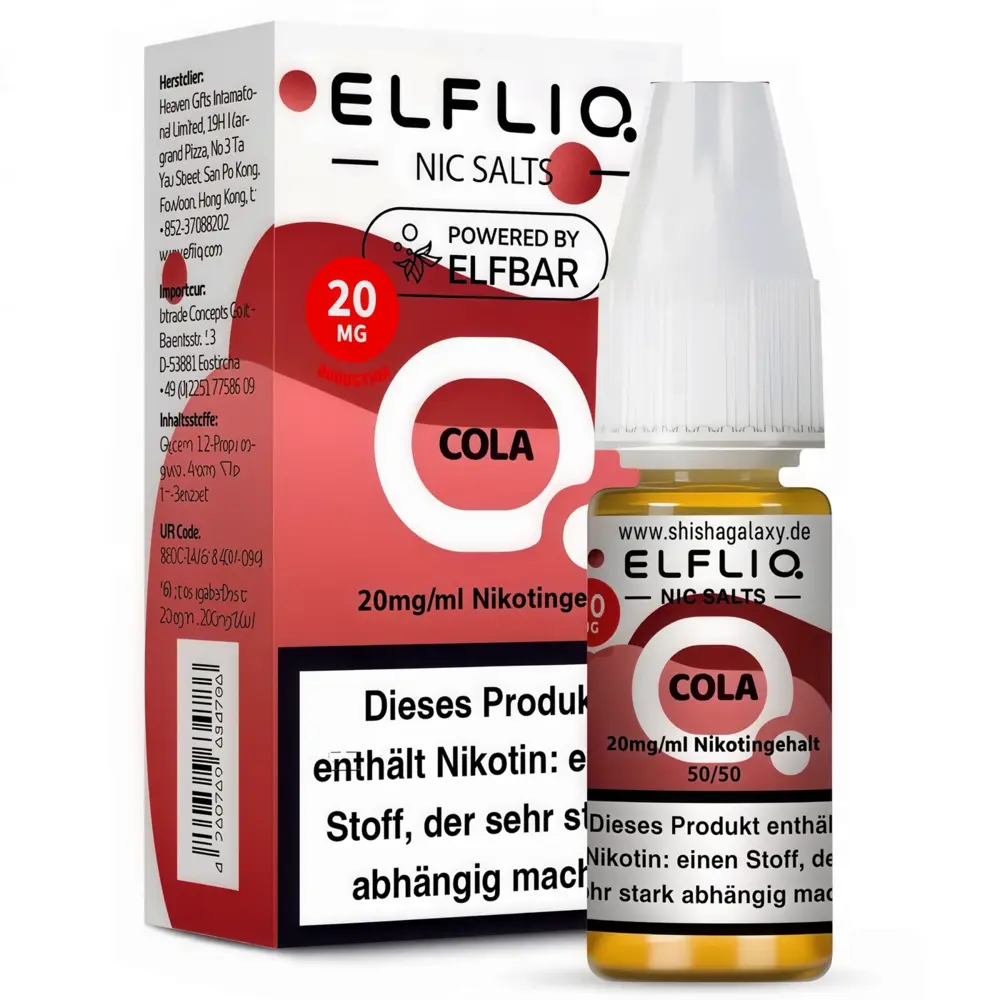 Elfliq Elfbar Elfliq - Cola - Nikotinsalz Liquid - Nikotin 20 mg/ml - 10er Pack (100 ml) Elfliq Elfbar Elfliq - Cola - Nikotinsalz Liquid - Nikotin 20 mg/ml - 10er Pack (100 ml)