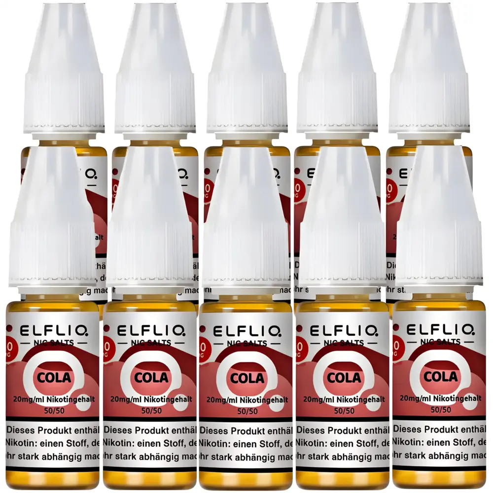 Elfliq Elfbar Elfliq - Cola - Nikotinsalz Liquid - Nikotin 20 mg/ml - 10er Pack (100 ml) Elfliq Elfbar Elfliq - Cola - Nikotinsalz Liquid - Nikotin 20 mg/ml - 10er Pack (100 ml)
