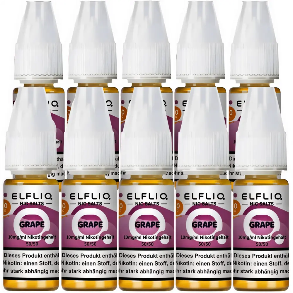 Elfliq Elfbar Elfliq - Grape - Nikotinsalz Liquid - Nikotin 10 mg/ml - 10er Pack (100 ml) Elfliq Elfbar Elfliq - Grape - Nikotinsalz Liquid - Nikotin 10 mg/ml - 10er Pack (100 ml)
