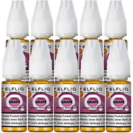Elfliq Elfbar Elfliq - Grape - Nikotinsalz Liquid - Nikotin 10 mg/ml - 10er Pack (100 ml) Elfliq Elfbar Elfliq - Grape - Nikotinsalz Liquid - Nikotin 10 mg/ml - 10er Pack (100 ml)