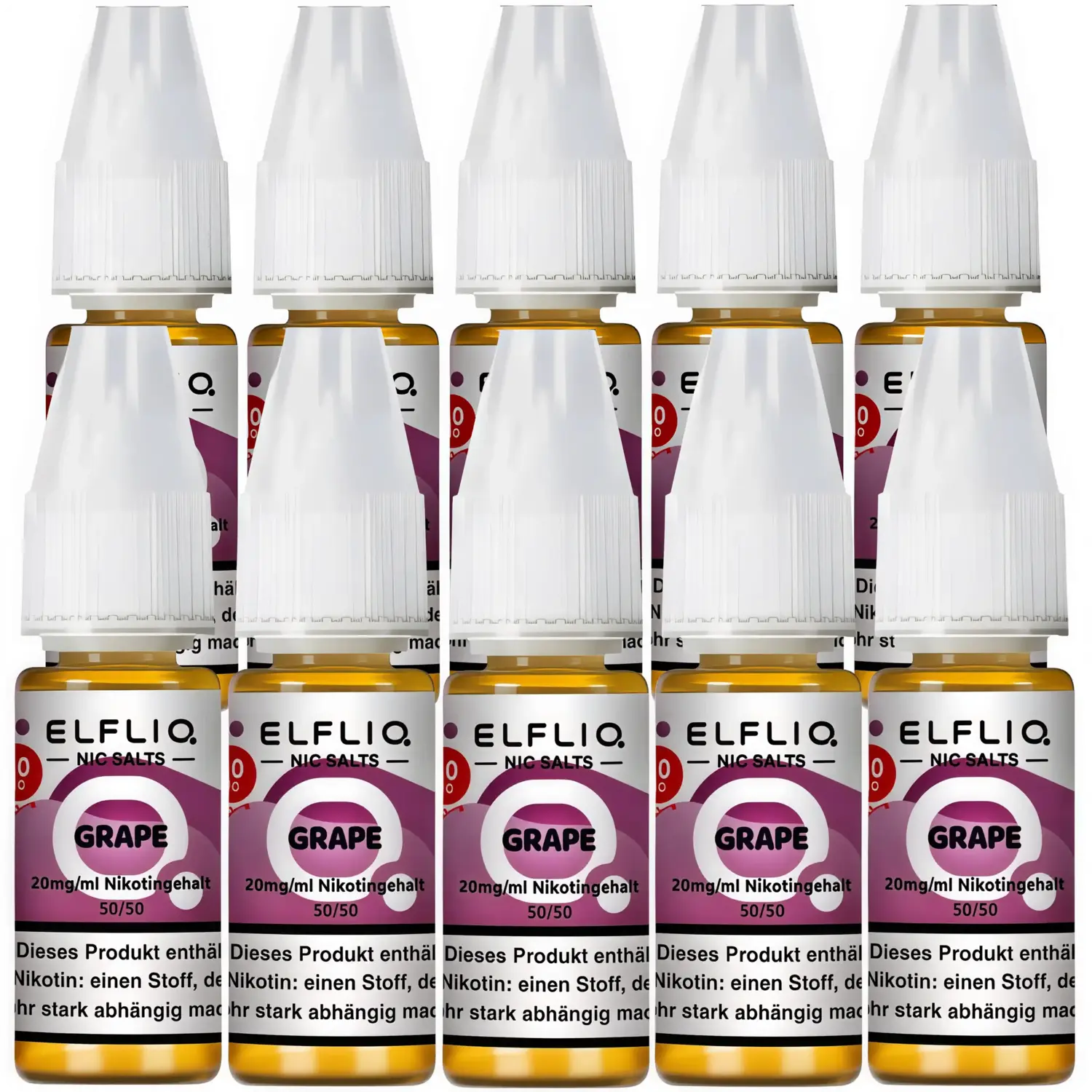 Elfbar Elfliq Grape Nikotinsalz Liquid 20 mg/ml – 10er Pack (100ml)