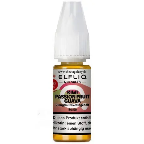 Elfliq Elfbar Elfliq - Kiwi Passionfruit Guava - Nikotinsalz Liquid - Nikotin 20 mg/ml - 10er Pack (100 ml)