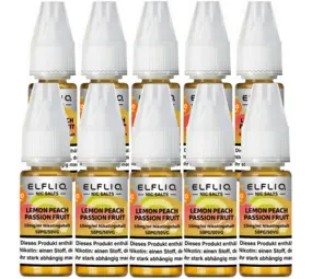 Elfliq Lemon Peach Passion Fruit - Nikotinsalz Liquid - Nikotin 10 mg/ml - 10er Pack