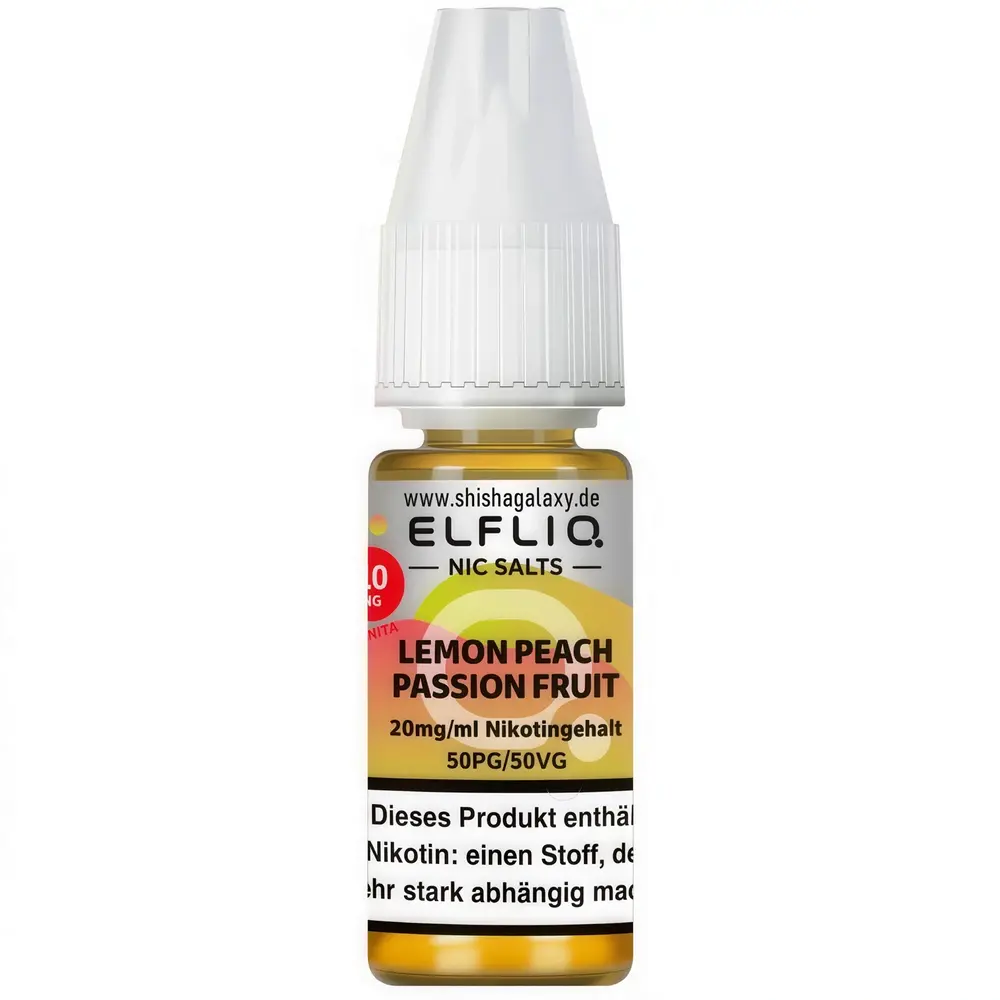 Elfliq Elfbar Elfliq - Lemon Peach Passion Fruit - Nikotinsalz Liquid - Nikotin 20 mg/ml - 10er Pack (100 ml)