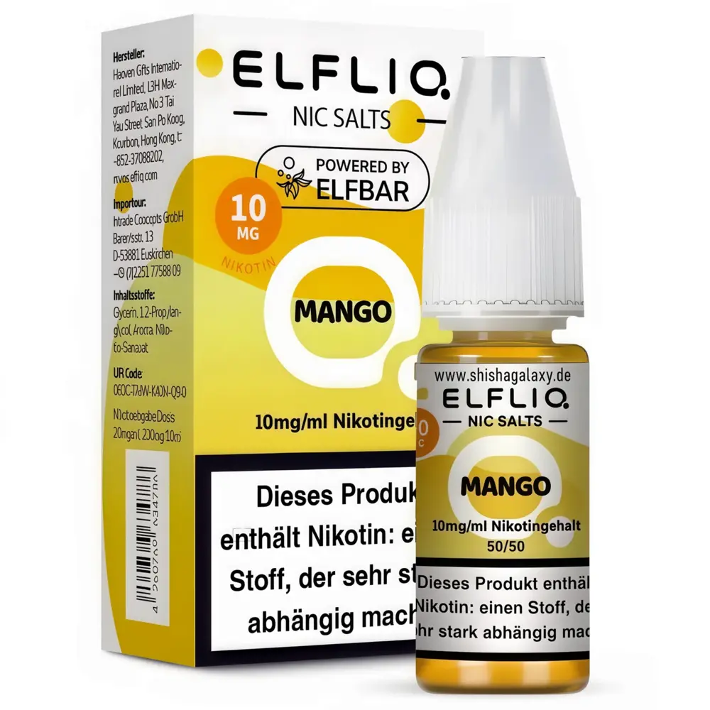 Elfliq Elfbar Elfliq - Mango - Nikotinsalz Liquid - Nikotin 10 mg/ml - 10er Pack (100 ml)