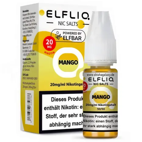 Elfliq Elfbar Elfliq - Mango - Nikotinsalz Liquid - Nikotin 20 mg/ml - 10er Pack (100 ml)