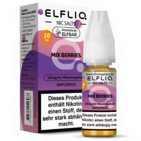 Elfliq Elfbar Elfliq - Mix Berries - Nikotinsalz Liquid - Nikotin 10 mg/ml - 10er Pack (100 ml)