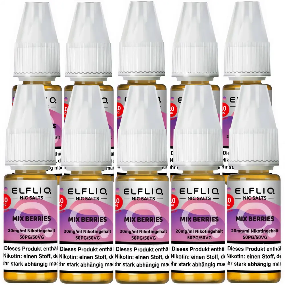 Elfliq Elfbar Elfliq - Mix Berries - Nikotinsalz Liquid - Nikotin 20 mg/ml - 10er Pack (100 ml)