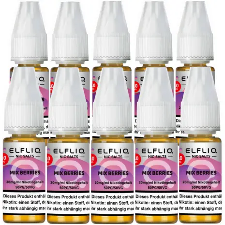 Elfliq Elfbar Elfliq - Mix Berries - Nikotinsalz Liquid - Nikotin 20 mg/ml - 10er Pack (100 ml)