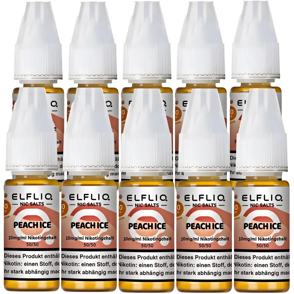 Elfliq Elfbar Elfliq - Peach Ice - Nikotinsalz Liquid - Nikotin 10 mg/ml - 10er Pack (100 ml)