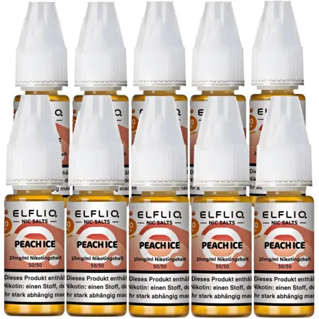 Elfliq Elfbar Elfliq - Peach Ice - Nikotinsalz Liquid - Nikotin 10 mg/ml - 10er Pack (100 ml)