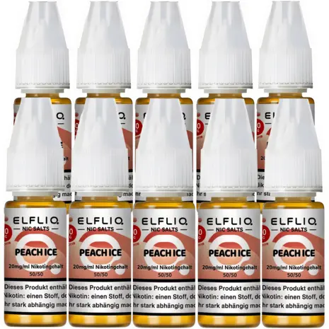 Elfliq Elfbar Elfliq - Peach Ice - Nikotinsalz Liquid - Nikotin 20 mg/ml - 10er Pack (100 ml)