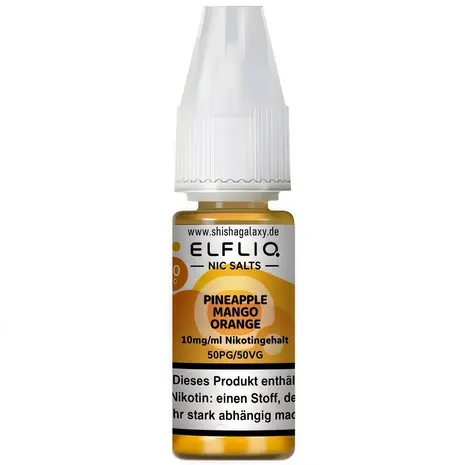 Elfliq Elfbar Elfliq -Pineapple Mango Orange - Nikotinsalz Liquid - Nikotin 10 mg/ml - 10er Pack (100 ml)