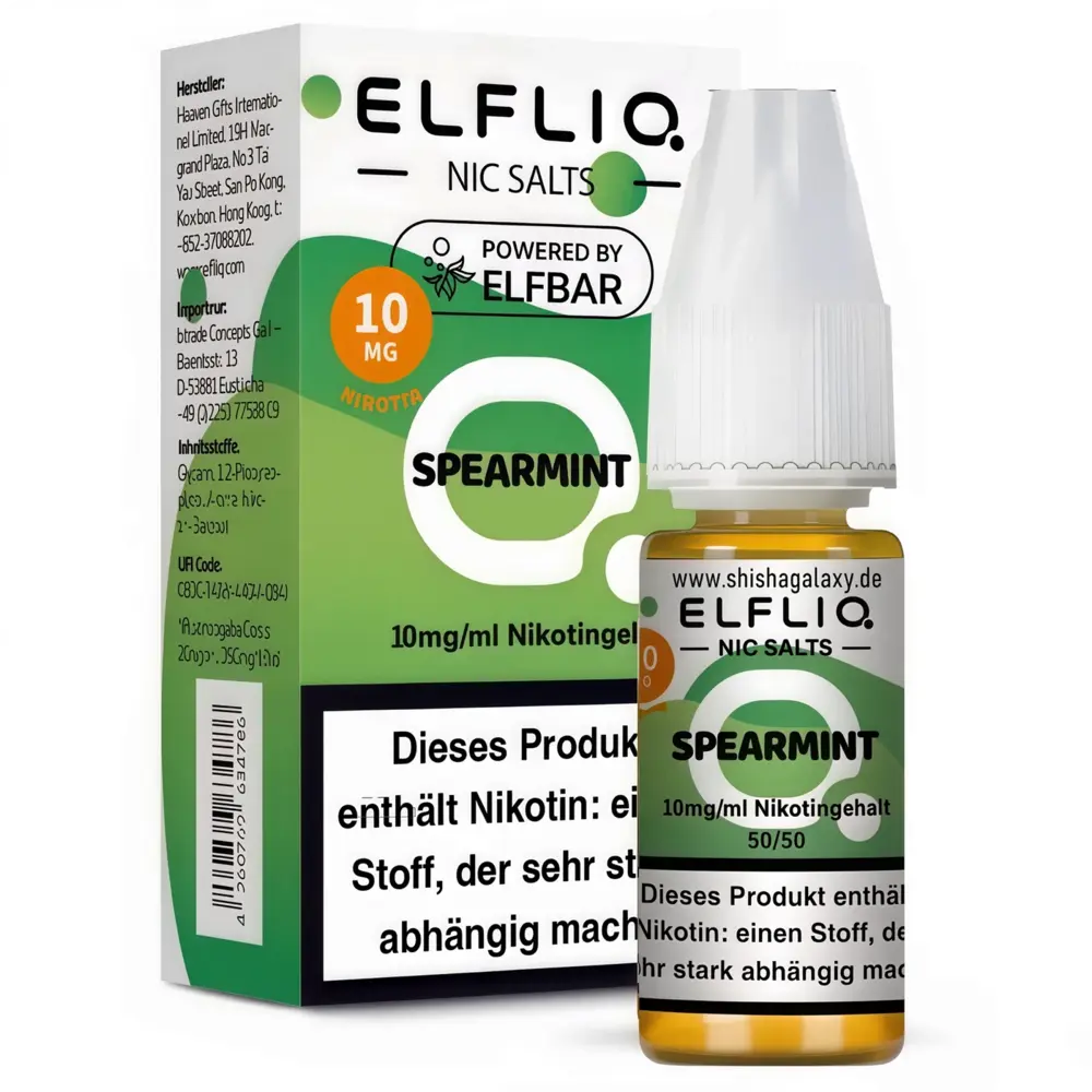 Elfliq Elfbar Elfliq - Spearmint - Nikotinsalz Liquid - Nikotin 10 mg/ml - 10er Pack (100 ml)