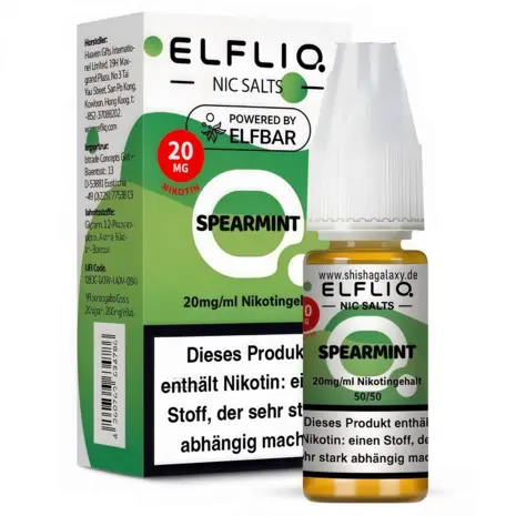 Elfliq Elfbar Elfliq - Spearmint - Nikotinsalz Liquid - Nikotin 20 mg/ml - 10er Pack (100 ml)