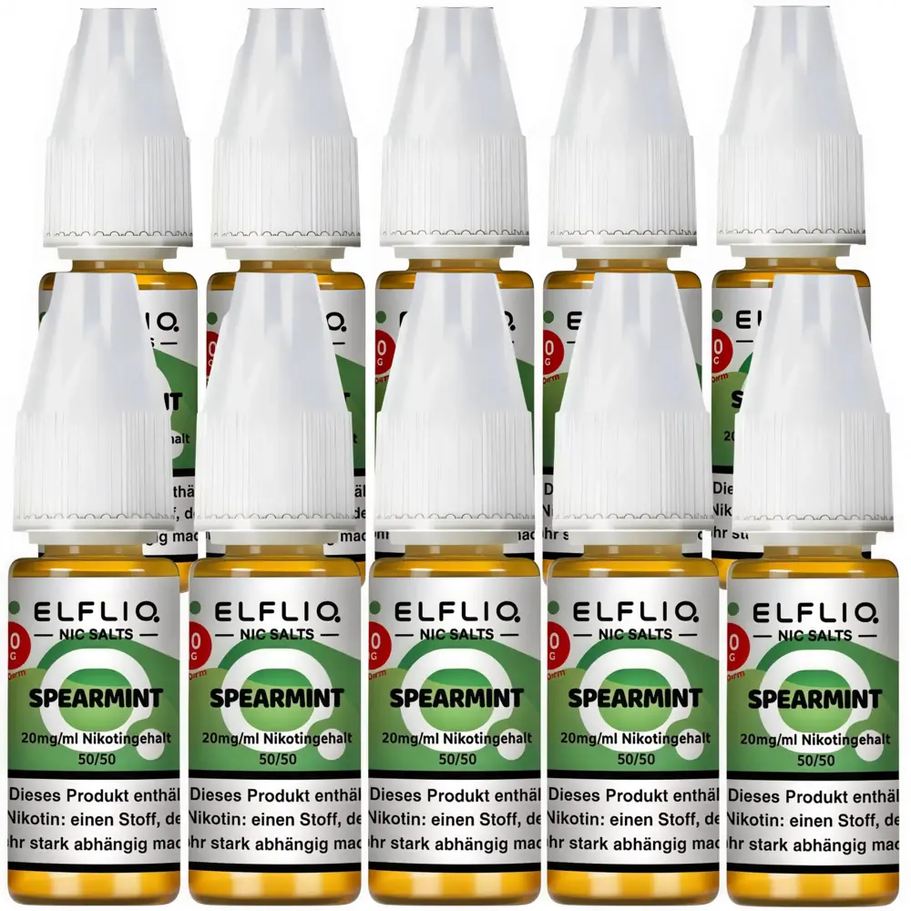 Elfliq Elfbar Elfliq - Spearmint - Nikotinsalz Liquid - Nikotin 20 mg/ml - 10er Pack (100 ml)