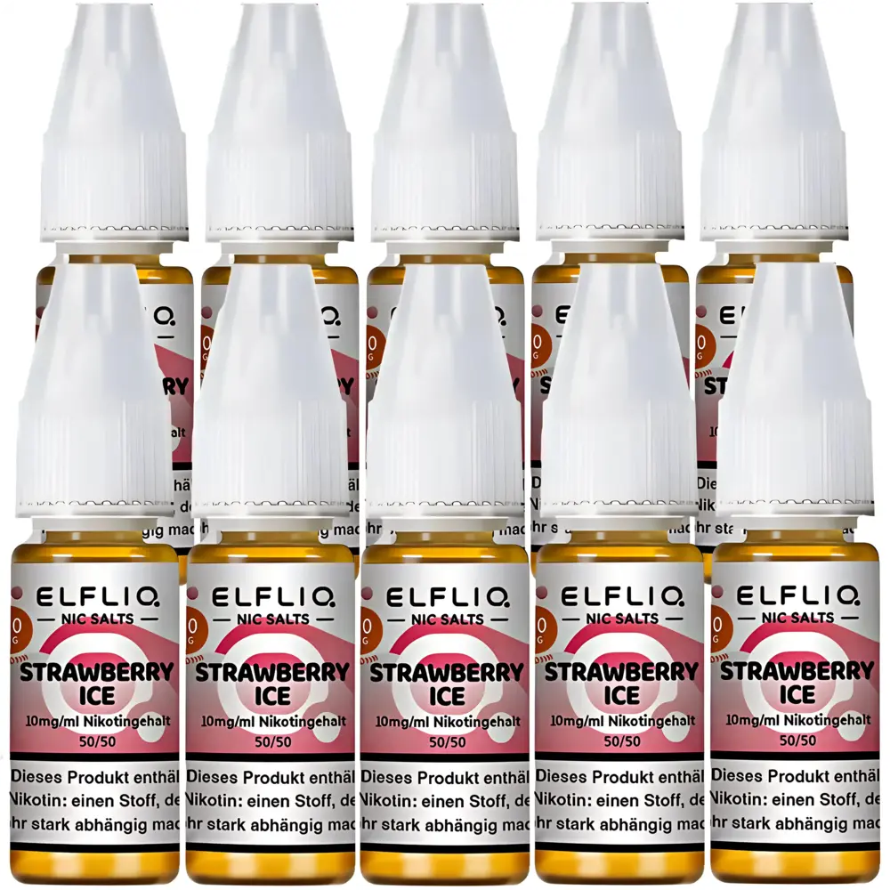 Elfliq Elfbar Elfliq - Strawberry Ice - Nikotinsalz Liquid - Nikotin 10 mg/ml - 10er Pack (100 ml)