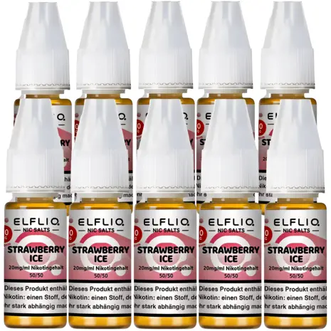 Elfliq Elfbar Elfliq - Strawberry Ice - Nikotinsalz Liquid - Nikotin 20 mg/ml - 10er Pack (100 ml)