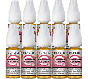 Elfliq Strawberry Ice Cream - Nikotinsalz Liquid - Nikotin 20 mg/ml - 10er Pack