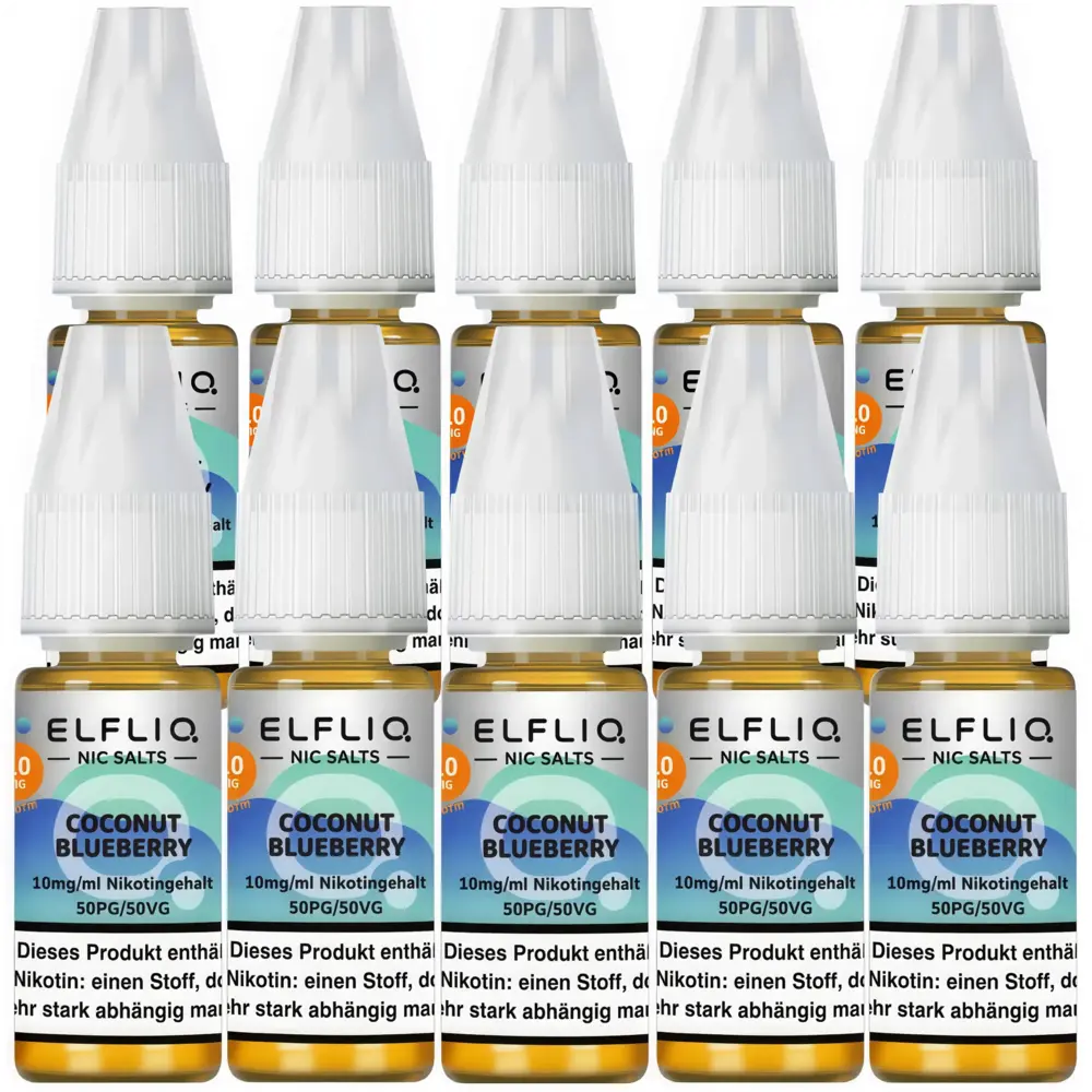 Elfliq Elfbar Elfliq - Coconut Blueberry - Nikotinsalz Liquid - Nikotin 10 mg/ml - 10er Pack (100 ml)