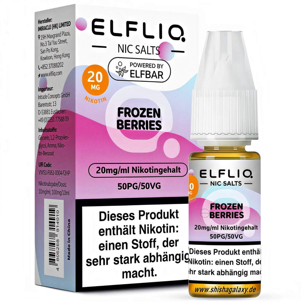 Elfliq Elfbar Elfliq - Frozen Berries - Nikotinsalz Liquid - Nikotin 20 mg/ml - 10er Pack (100 ml)