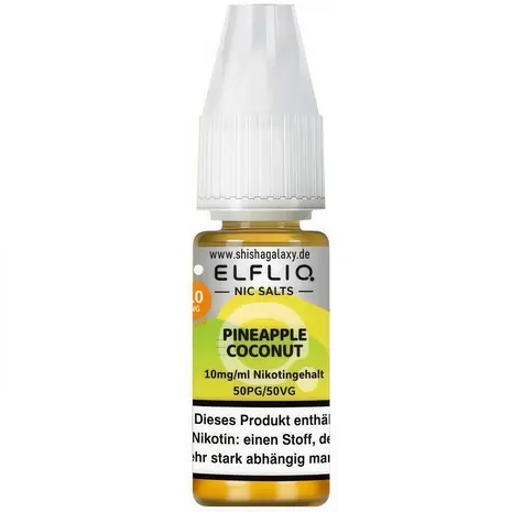 Elfliq Elfbar Elfliq - Pineapple Coconut - Nikotinsalz Liquid - Nikotin 10 mg/ml - 10er Pack (100 ml)