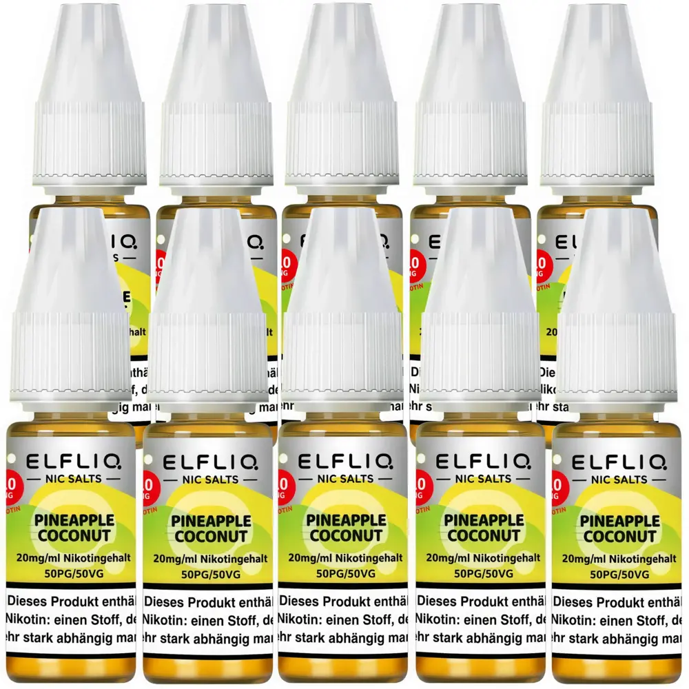 Elfliq Elfbar Elfliq - Pineapple Coconut - Nikotinsalz Liquid - Nikotin 20 mg/ml - 10er Pack (100 ml) Elfliq Elfbar Elfliq - Pineapple Coconut - Nikotinsalz Liquid - Nikotin 20 mg/ml - 10er Pack (100 ml)