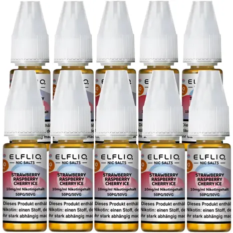 Elfliq Elfbar Elfliq - Strawberry Raspberry Cherry Ice - Nikotinsalz Liquid - Nikotin 10 mg/ml - 10er Pack (100 ml) Elfliq Elfbar Elfliq - Strawberry Raspberry Cherry Ice - Nikotinsalz Liquid - Nikotin 10 mg/ml - 10er Pack (100 ml)