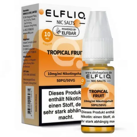 Elfliq Elfbar Elfliq - Tropical Fruit - Nikotinsalz Liquid - Nikotin 10 mg/ml - 10er Pack (100 ml) Elfliq Elfbar Elfliq - Tropical Fruit - Nikotinsalz Liquid - Nikotin 10 mg/ml - 10er Pack (100 ml)