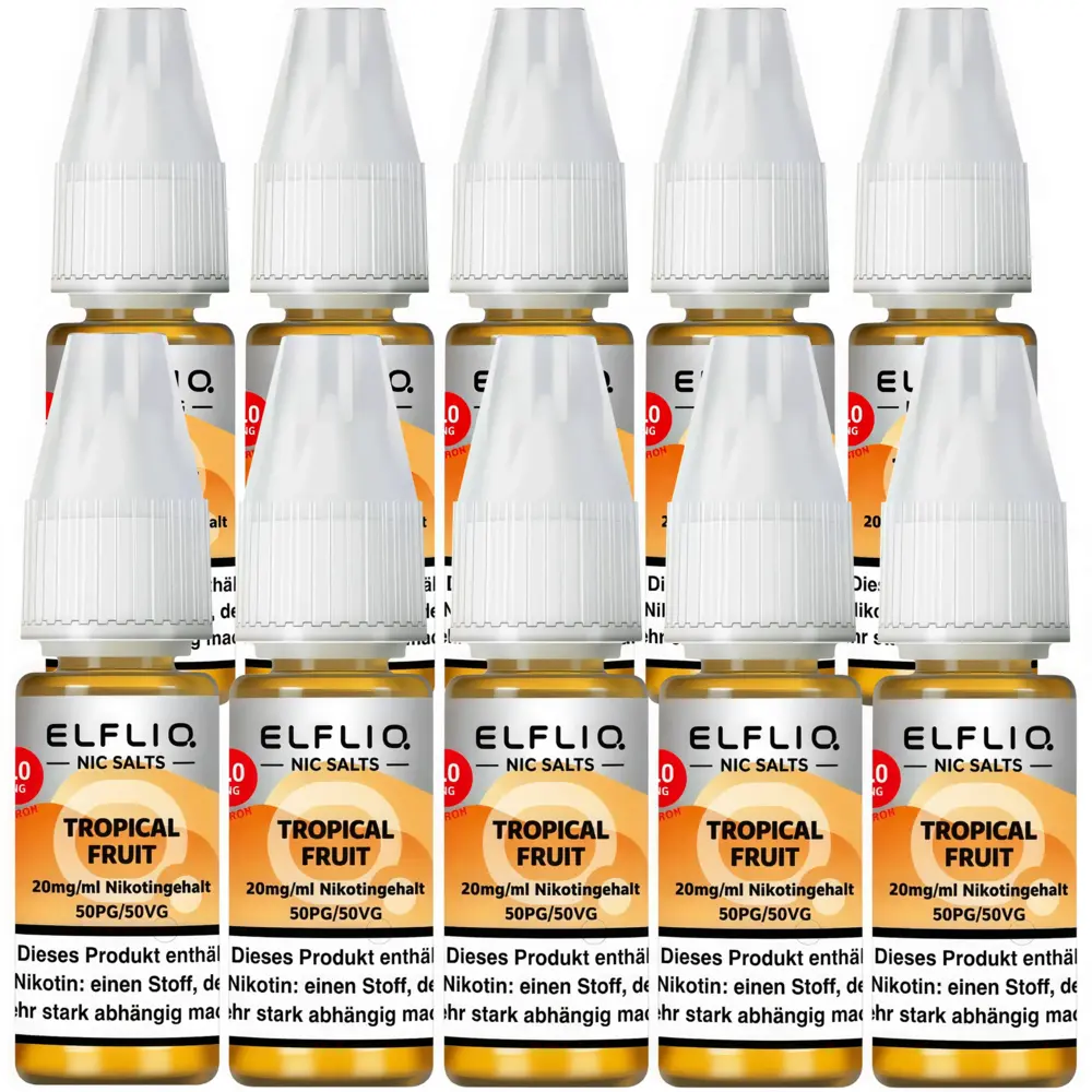 Elfliq Elfbar Elfliq - Tropical Fruit - Nikotinsalz Liquid - Nikotin 20 mg/ml - 10er Pack (100 ml) Elfliq Elfbar Elfliq - Tropical Fruit - Nikotinsalz Liquid - Nikotin 20 mg/ml - 10er Pack (100 ml)