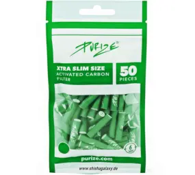 Purize XTRA Slim Size – Ø 6 mm – 50 Stück – Green - PURIZE® Aktivkohlefilter
