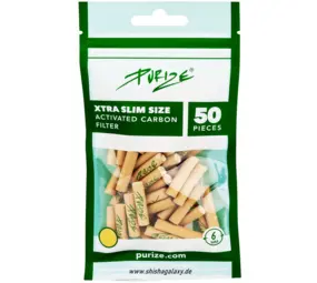 Purize XTRA Slim Size – Ø 6 mm – 50 Stück – Organic - PURIZE® Aktivkohlefilter