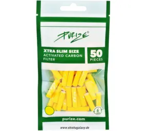 Purize XTRA Slim Size – Ø 6 mm – 50 Stück – Yellow - PURIZE® Aktivkohlefilter