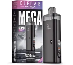 Elfbar ELFX MEGA – 2800 mAh Pod‑System Basisgerät – Black – E‑Zigarette