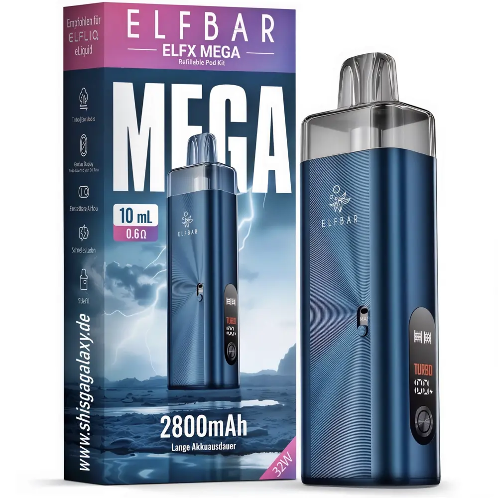 Elfbar Elfbar ELFX MEGA – 2800 mAh Pod‑System Basisgerät – Navy – E‑Zigarette