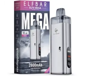 Elfbar ELFX MEGA – 2800 mAh Pod‑System Basisgerät – Silver – E‑Zigarette