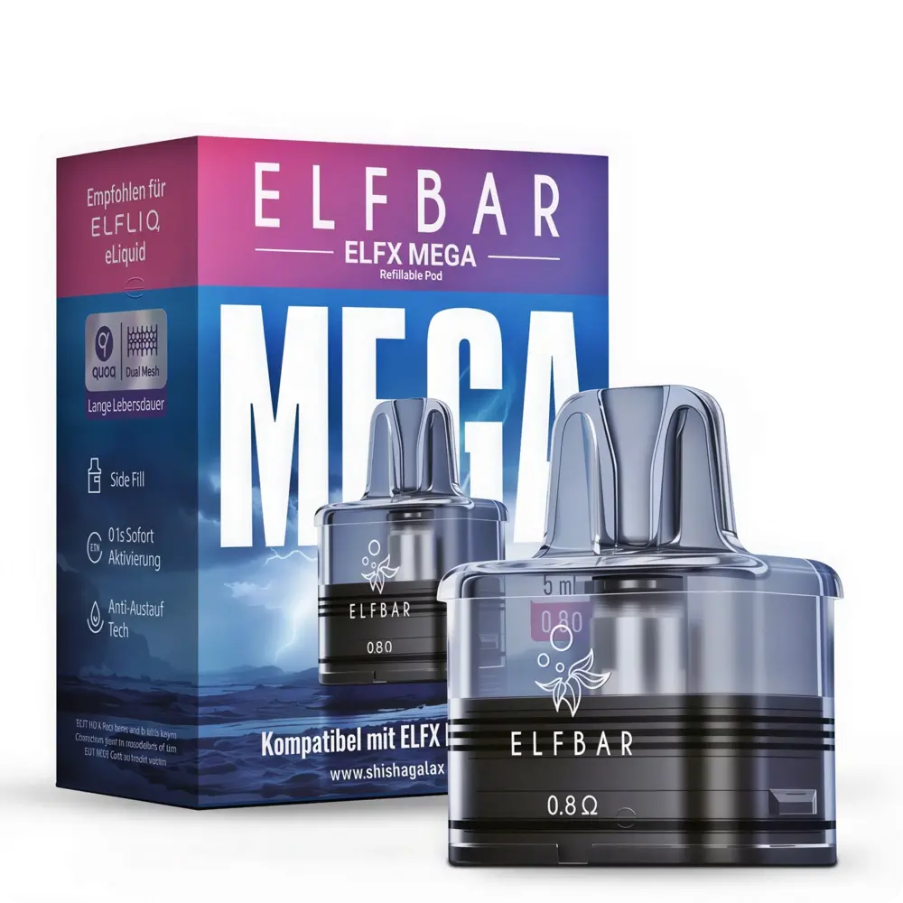 Elfbar ELFX MEGA Leerpods 0,8 Ohm 5 ml – Original Ersatzpods