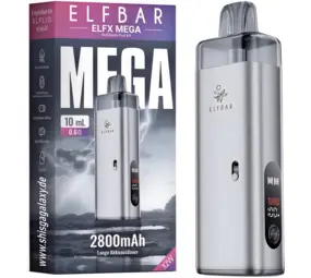Elfbar ELFX MEGA – 2800 mAh Pod‑System Basisgerät – Silver – E‑Zigarette