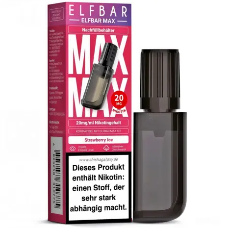 nikotinfreie pods elfbar kompatibel Elfbar MAX - Strawberry Ice - Nachfüllbehälter/Liquid Pods