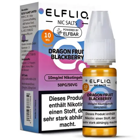 ELFLIQ Dragon Fruit Blackberry Nikotinsalz Liquid 10mg (100ml 10er Pac