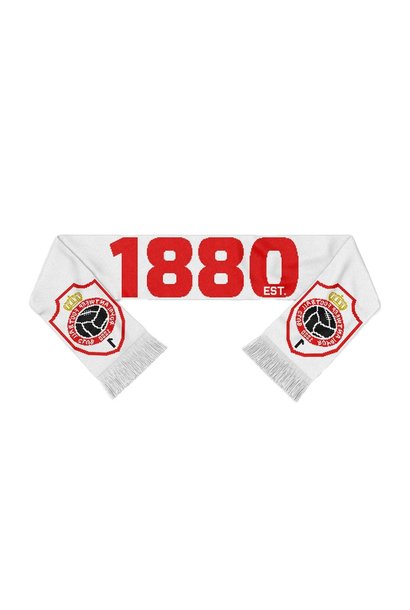 RAFC Sjaal Gebreid - 1880 + Embleem - Wit/Rood