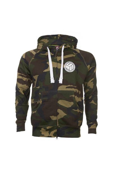 Hoodie met rits '1880' camouflage groen