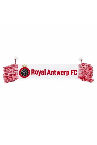 RAFC Mini auto sjaal - Wit met Rood/Witte franjes