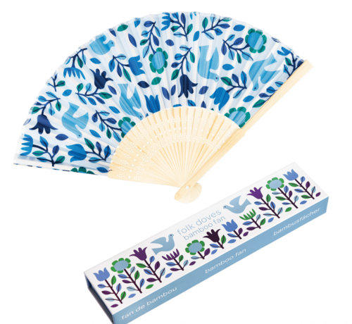 Rex London Bamboo fan folk pigeons