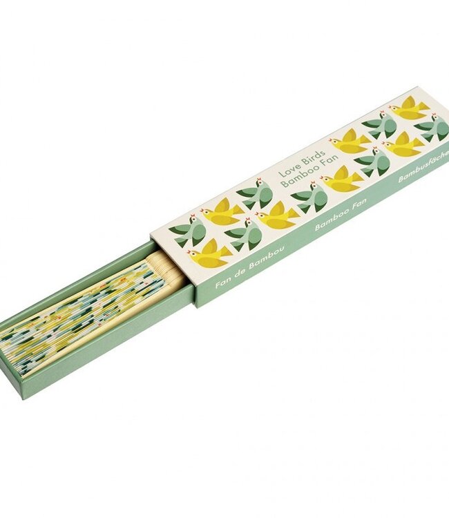 Bamboo fan lovebirds