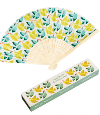 Bamboo fan lovebirds